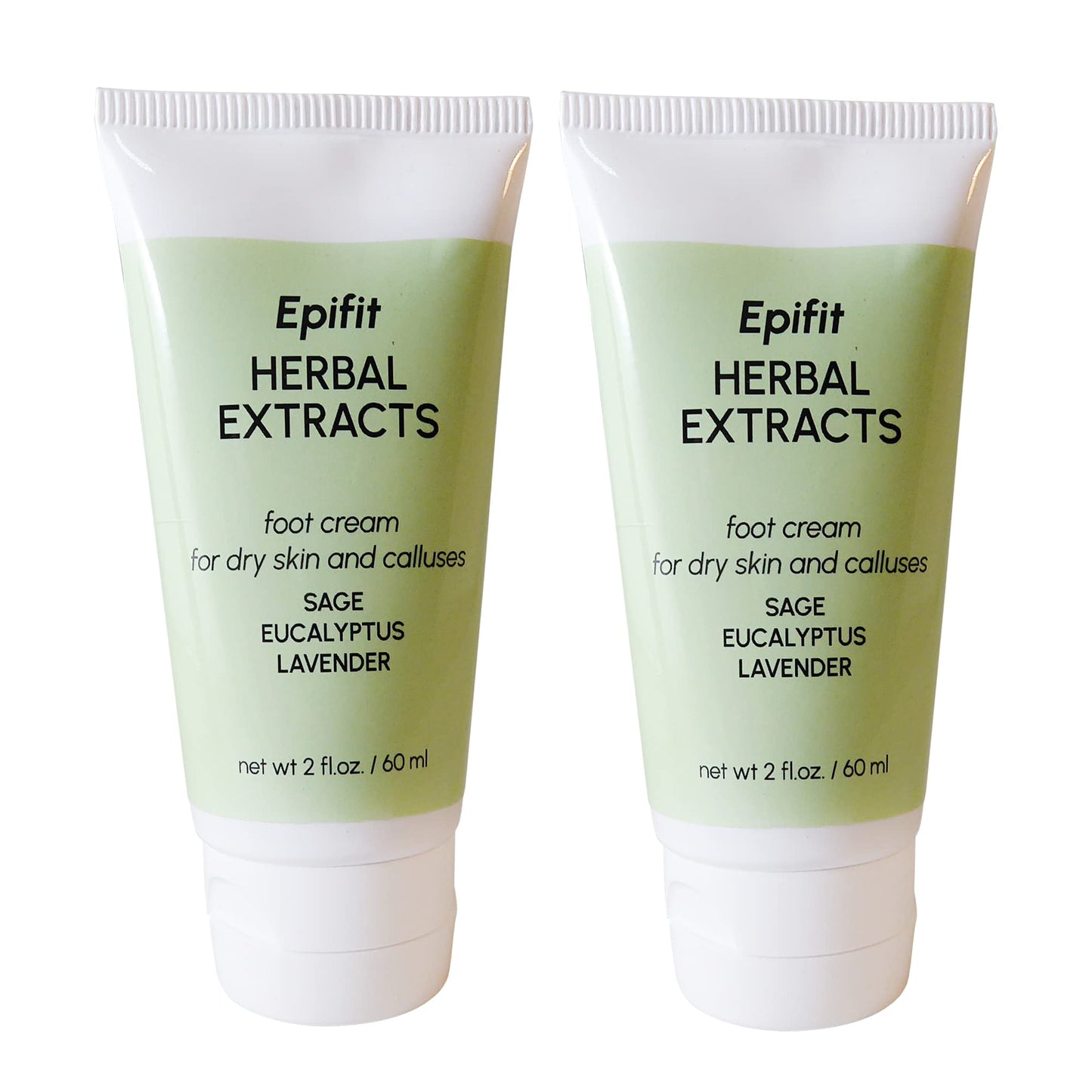 Epifit Aromatherapy Foot Cream with Lavender, Eucalyptus, Sage & Seaweed - Pack of 2 of 2 fl oz (60 ml) - 10 Natural Botanical Extracts for Dry Skin Beauty and Personal Care Epifit