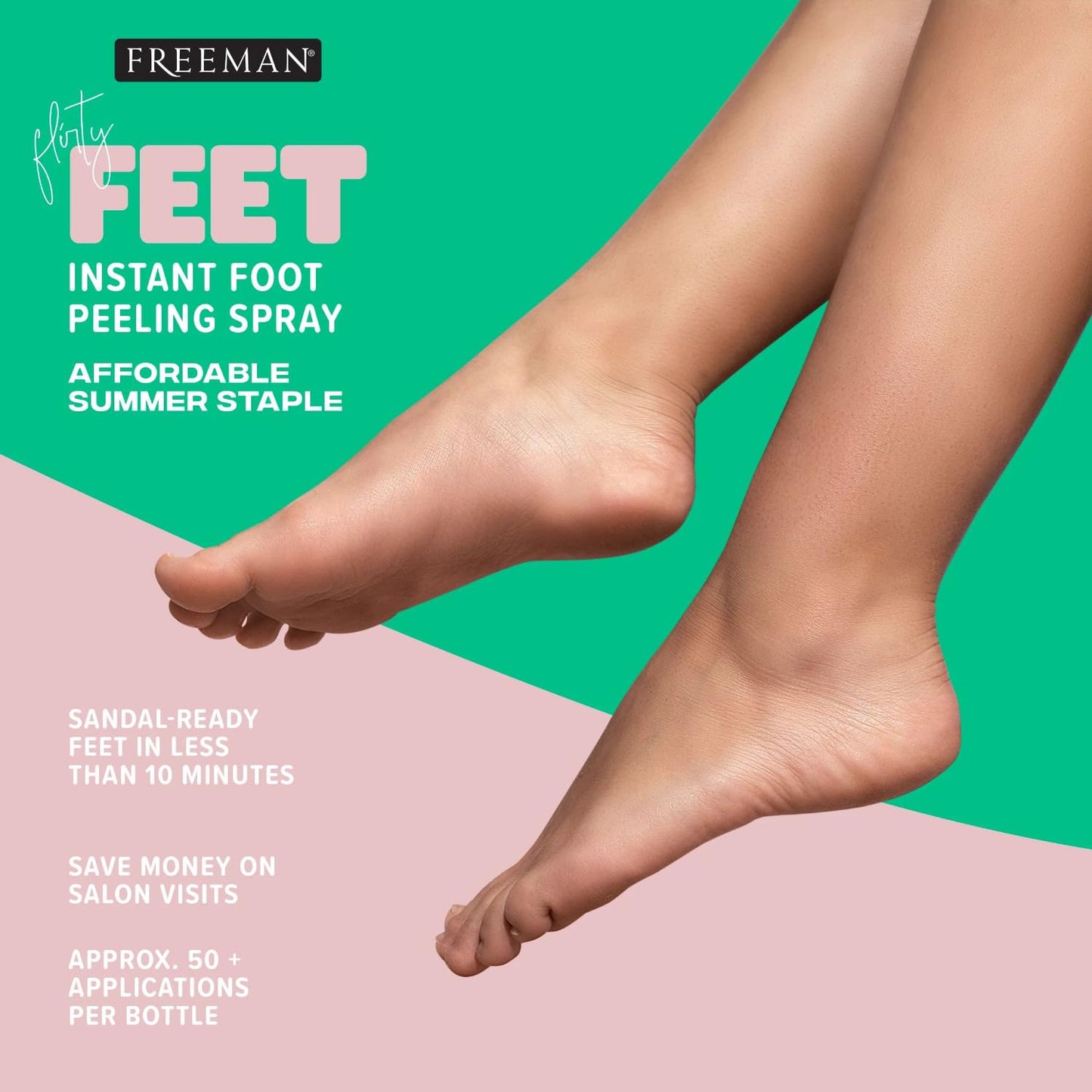 Freeman Flirty Feet Instant Foot Peeling Spray, Exfoliating Foot Mask For Summer, Moisturizing & Smooth Dry, Cracked Heels, Remove Dead Skin Quickly Beauty and Personal Care Freeman
