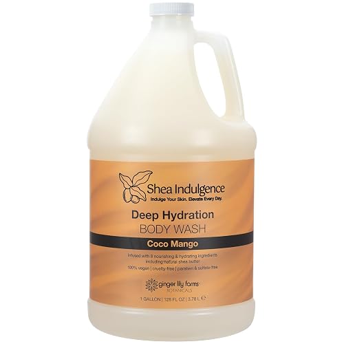 Ginger Lily Farms Botanicals Shea Indulgence Deep Hydration Body Wash, Coco Mango, 100% Vegan & Cruelty-Free, Coconut Mango Scent, 1 Gallon (128 fl Beauty & Personal Care Ginger Lily Farms
