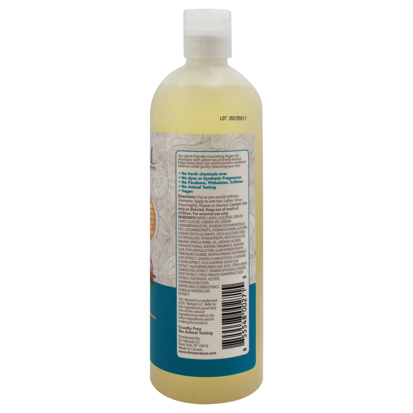 Dr. Natural Nourishing Argan Oil Shampoo - Hydrating for Dry Hair - Clarifying to Control Frizz - For All Hair Types - 16 oz Beauty & Personal Care Dr. Natural