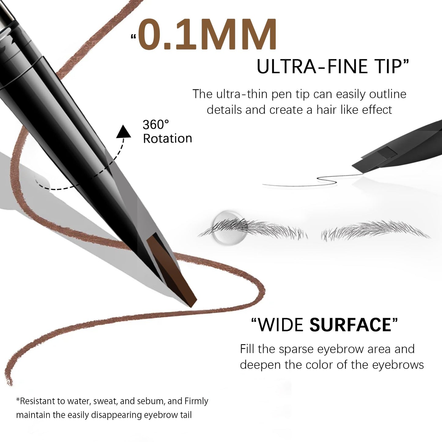 MAVENI Browcharm Microblading Eyebrow Pencil for Women,0.1mm Ultra-Fine Mechanical Pencil,Makeup Brow Definer Waterproof,Draws Tiny Brow Hairs… Beauty & Personal Care MAVENI