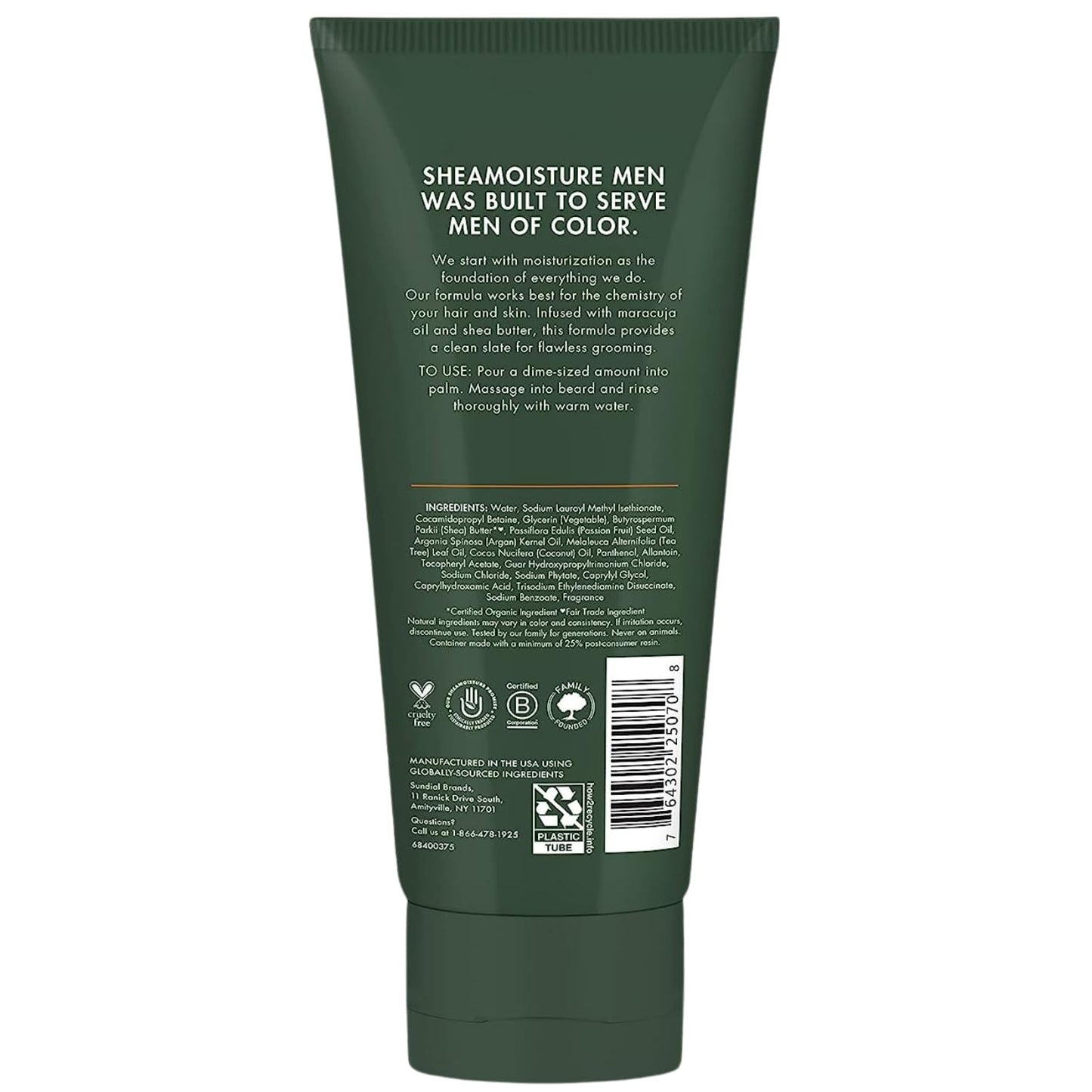 SheaMoisture Beard Wash - Full Beard Shampoo, Moisturizing with Maracuja Oil and Raw Organic Shea Butter, Beard Care for Men, 6 Fl Oz Ea (Pack of 2) Beauty & Personal Care Shea Moisture
