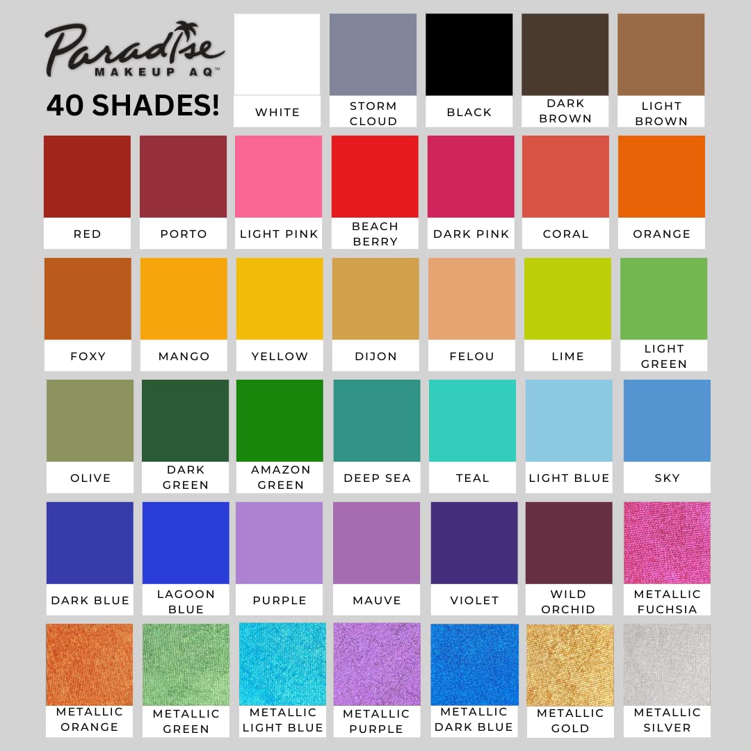 Mehron Paradise FX Metallics - Metallic Silver 1.4 oz | Professional Water Activated Shimmering Metallic Paint for Raves, Costumes, Special Effects Beauty & Personal Care Mehron
