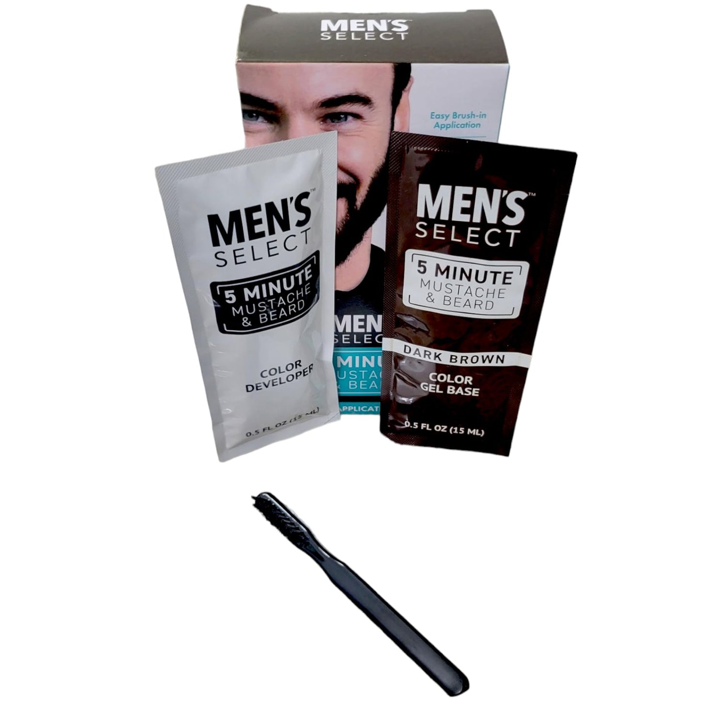 Lot of 3 Brush-In Facial Hair Color Gel Kits for Men Brown Color Beauty & Personal Care Formen