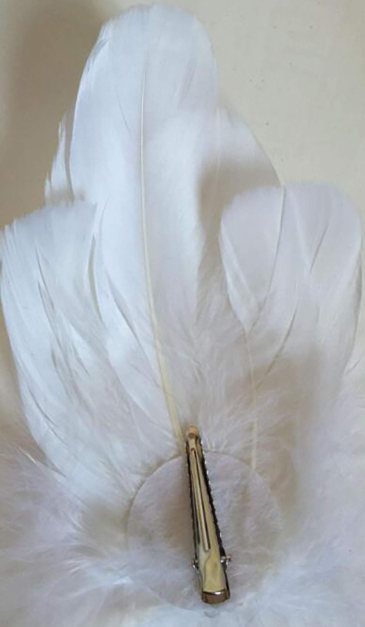 2PCS Girls Heart-shaped Feather Hair Clip Headpiece Party Hairpins Hair Barrettes Hair Accessory Bridal Wedding Feather Fascinator (White) Beauty & Personal Care Fodattm