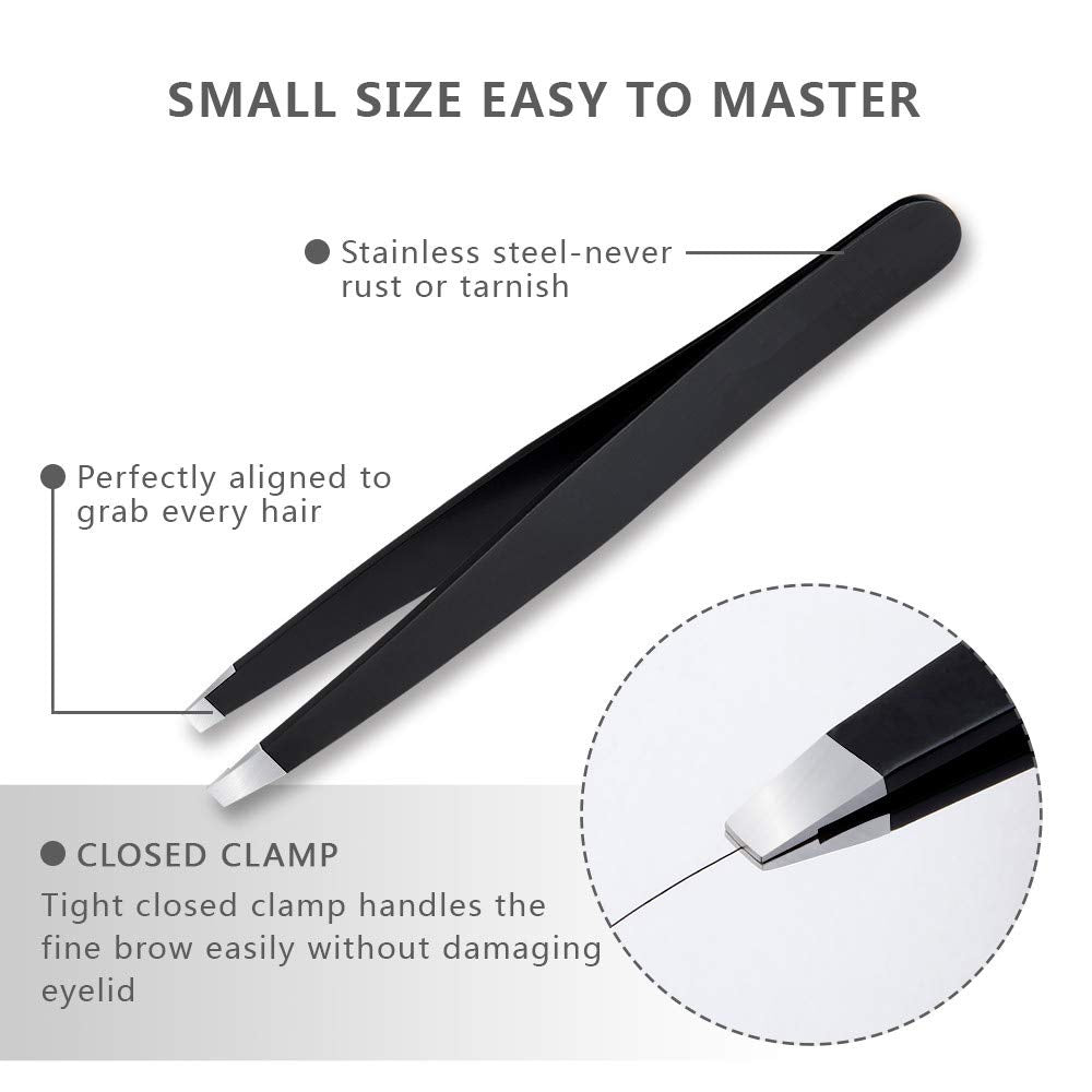 Tweezers Set 5-Piece - Professional Stainless Steel Tweezers with Curved Scissors, Best Precision Tweezer for Eyebrows, Splinter & Ingrown Hair Beauty & Personal Care Cutygirl