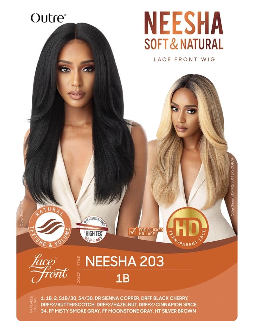 Outre Synthetic Lace Front Wig (Soft & Natural) - NEESHA 203 (Color:DRFFBLKCHER)