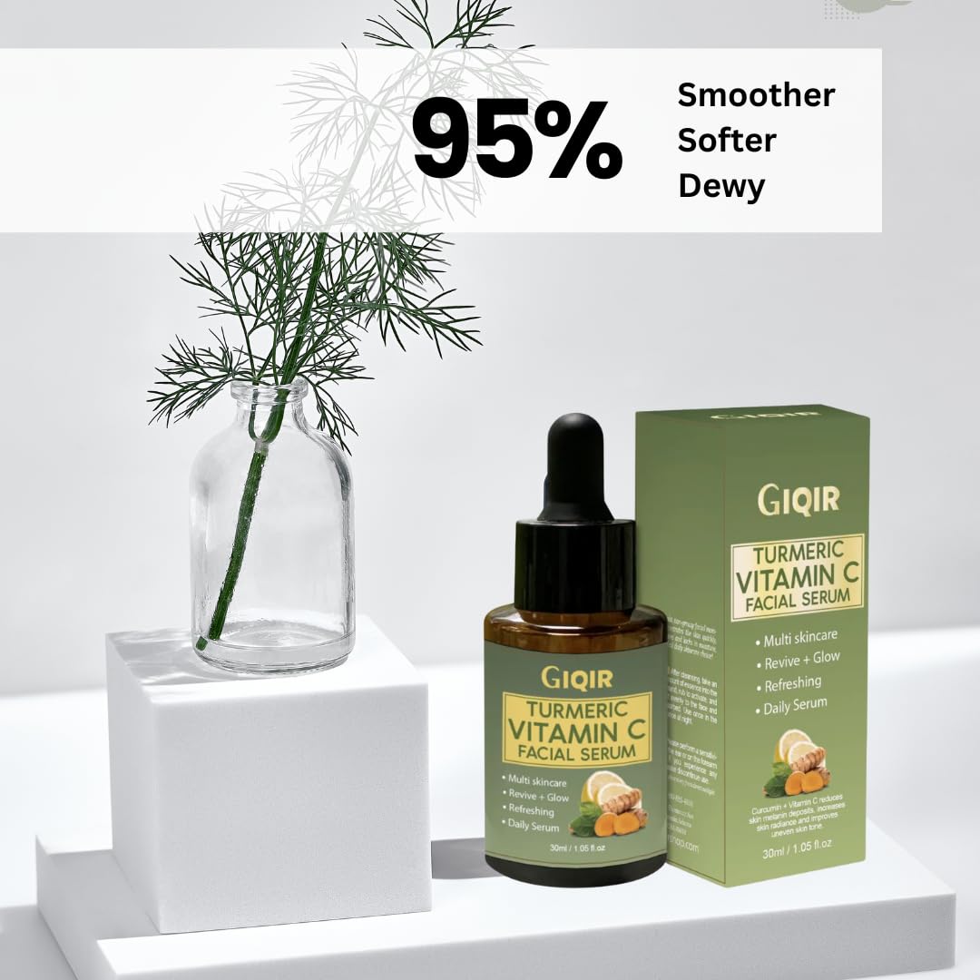 GIQIR Turmeric Vitamin C Facial Serum, Multi-Shine, Revive & Glow, 1.05 fl oz Beauty & Personal Care GIQIR