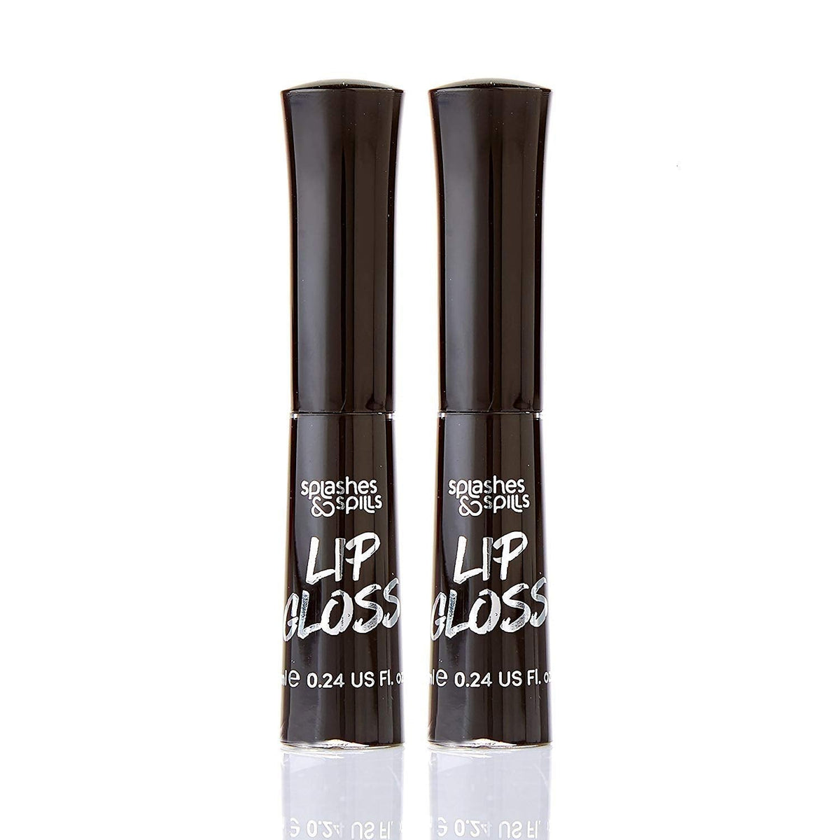 Luxurious Black Lip Gloss - Vibrant Color with Full Coverage and Shiny Finish, Moisturizing Formula Nourishes Lips - 2 Pack - by Splashes & Spills Beauty & Personal Care splashes & spills