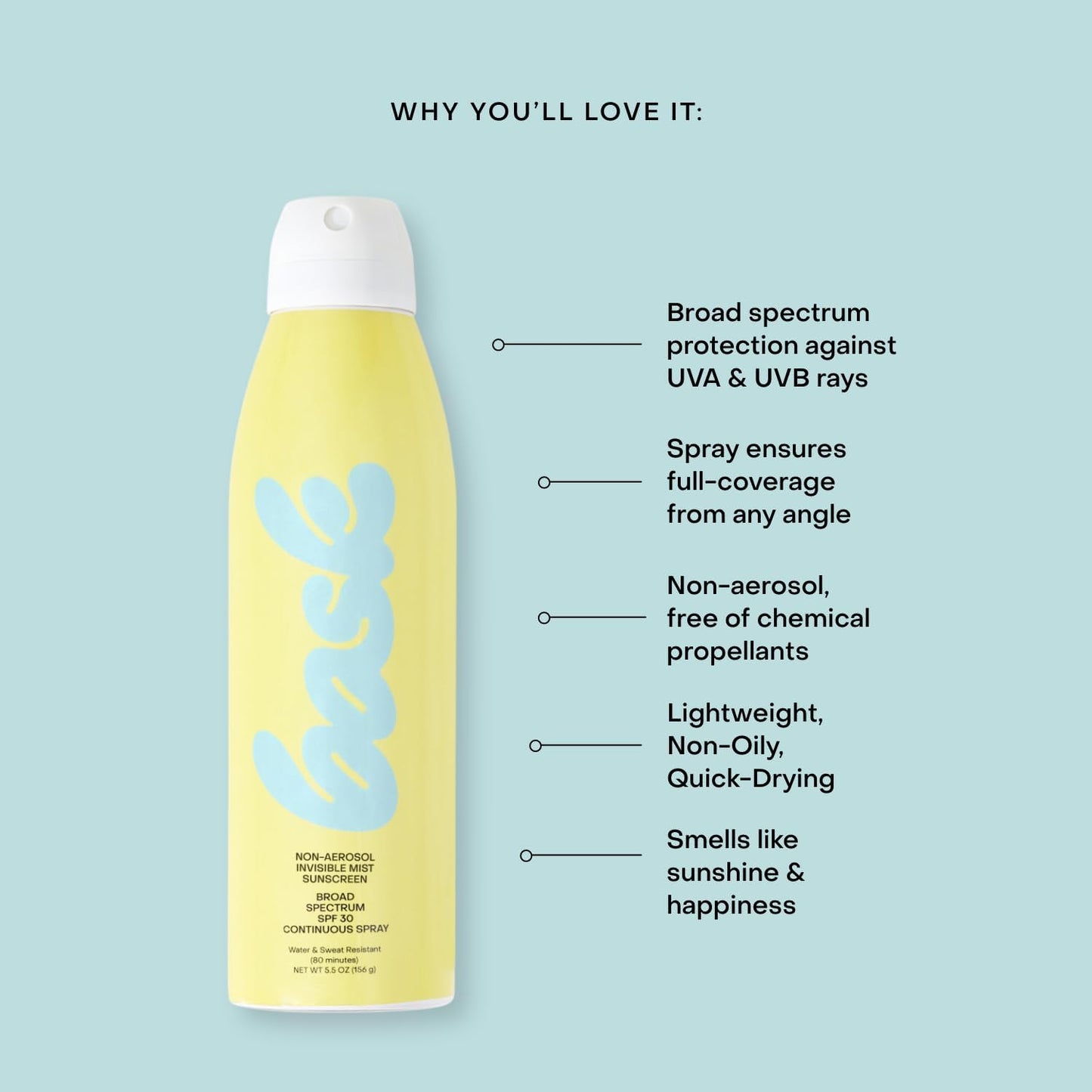 Bask SPF 30 Sunscreen Spray, 5.5 oz - Non-Aerosol, Broad Spectrum UVA/UVB Protection, Dermatologist Recommended, Moisturizing, Lightweight Beauty & Personal Care Bask