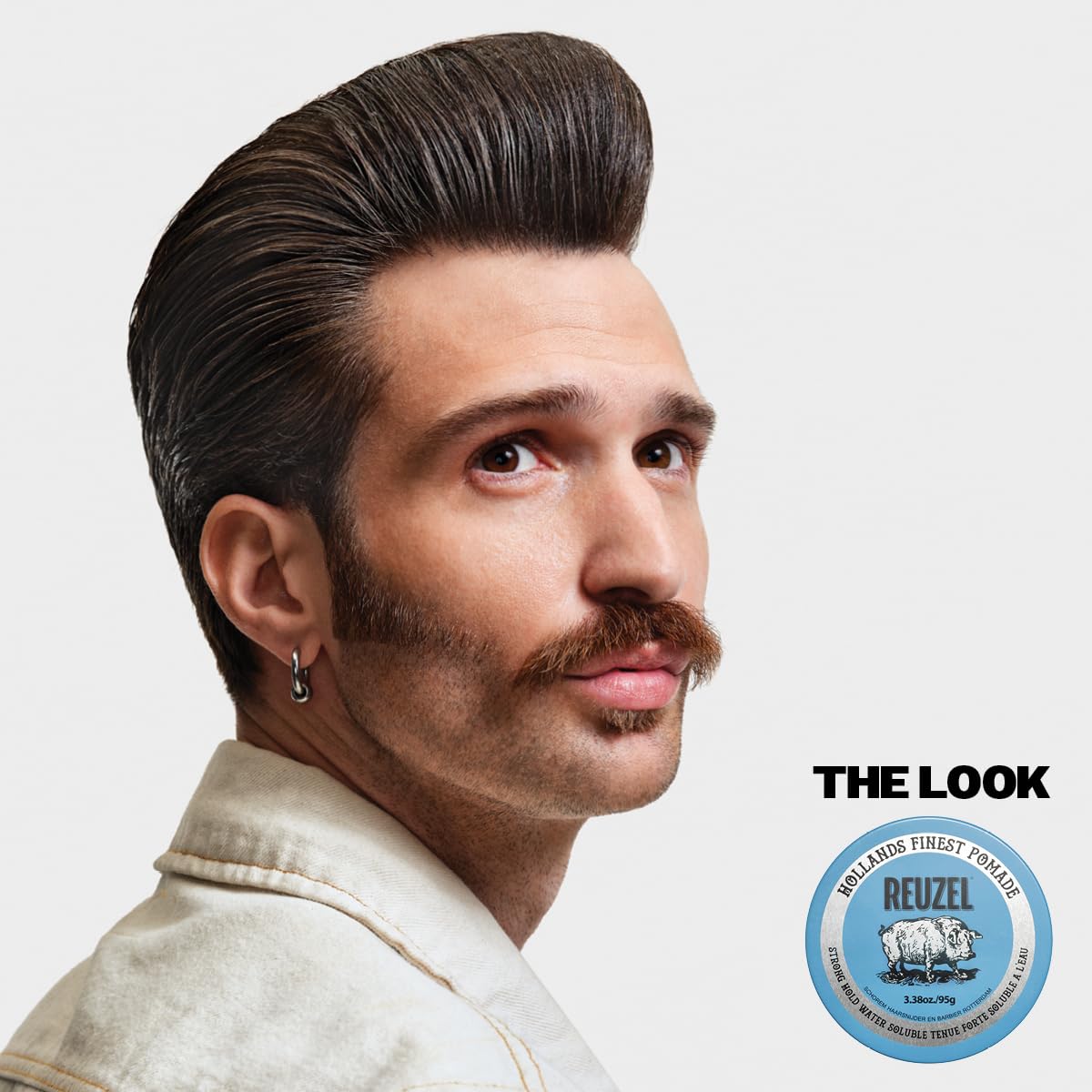 REUZEL Blue Pomade, Strong All Day Hold, Water Soluble Styling, High Shine and Flake Free, Easy To Wash Out, For All Hair Types Beauty & Personal Care REUZEL