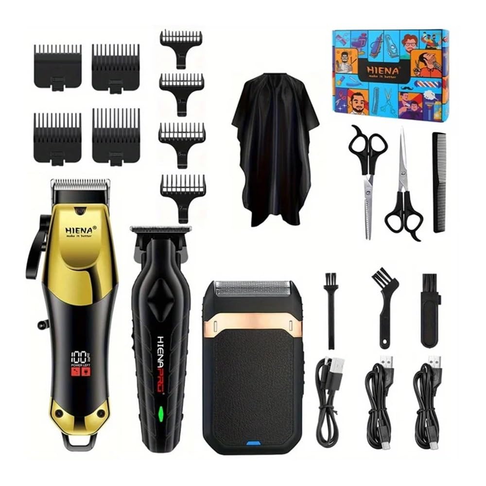 EWKYLSEM Razors Professional Men's Electric Hair Clipper Set, USB Charging Cordless Work, LED Intelligent Display, T-Knife Zero Gap Cutting, Beauty and Personal Care EWKYLSEM