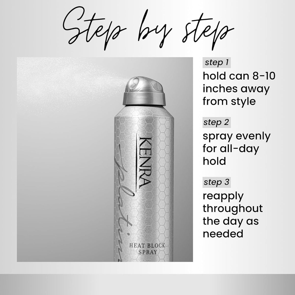 Kenra Professional Platinum Heat Block Spray 22 | Heat Protecting Hairspray | High Hold For Ultimate Style Longevity | Clean Release From Hot Tools |