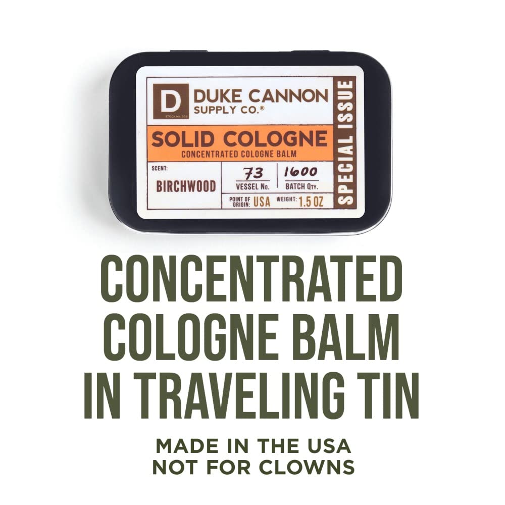 Duke Cannon Supply Co. Solid Cologne - Men's Concentrated Balm, 1.5 oz. (Birchwood) Beauty & Personal Care Duke Cannon Supply Co.