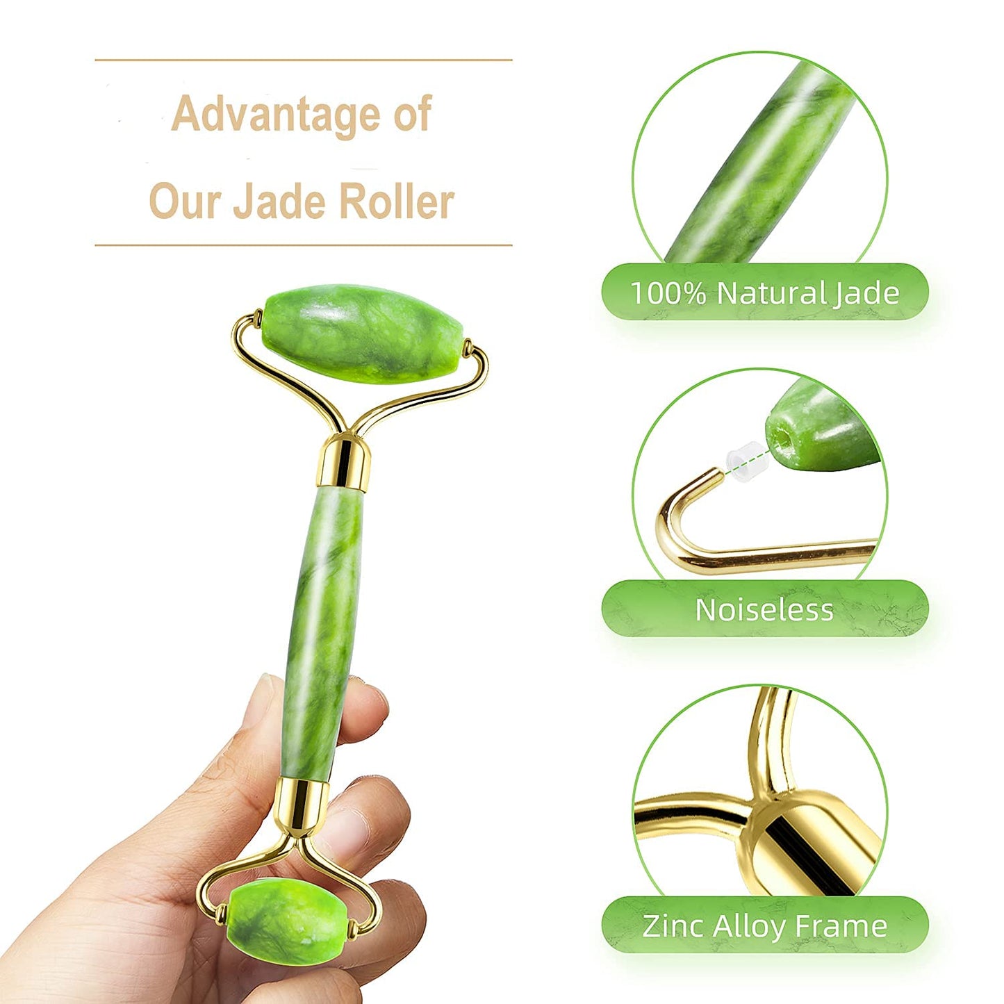 AECW (Jade Roller + Ice Roller) 2 in 1 Ice Roller for Face & Eye Puffiness Relief and Jade Roller for Face Eyes Body Neck Facial Massage Tool Roller Beauty & Personal Care AECW