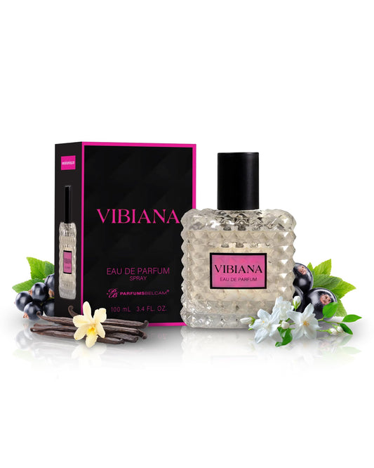 PB ParfumsBelcam Vibiana Eau de Parfum for Women - Warm Floral-Woody Perfume with Black Currant, Jasmine Tea & Bourbon Vanilla - Sweet Modern Beauty & Personal Care PB ParfumsBelcam