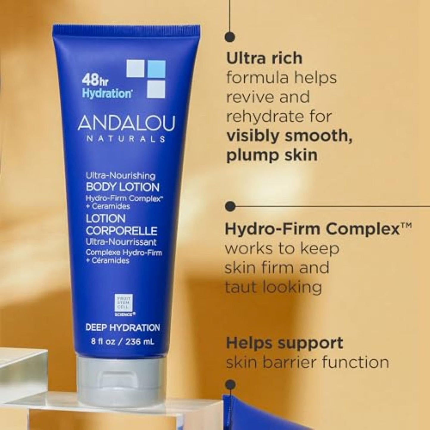 Andalou Naturals Body Lotion, Deep Hydration Lotion for Dry Skin, Ultra-Nourishing Skin Care with Hyaluronic Acid & Ceramides, Body Cream for Softer Beauty & Personal Care Andalou Naturals