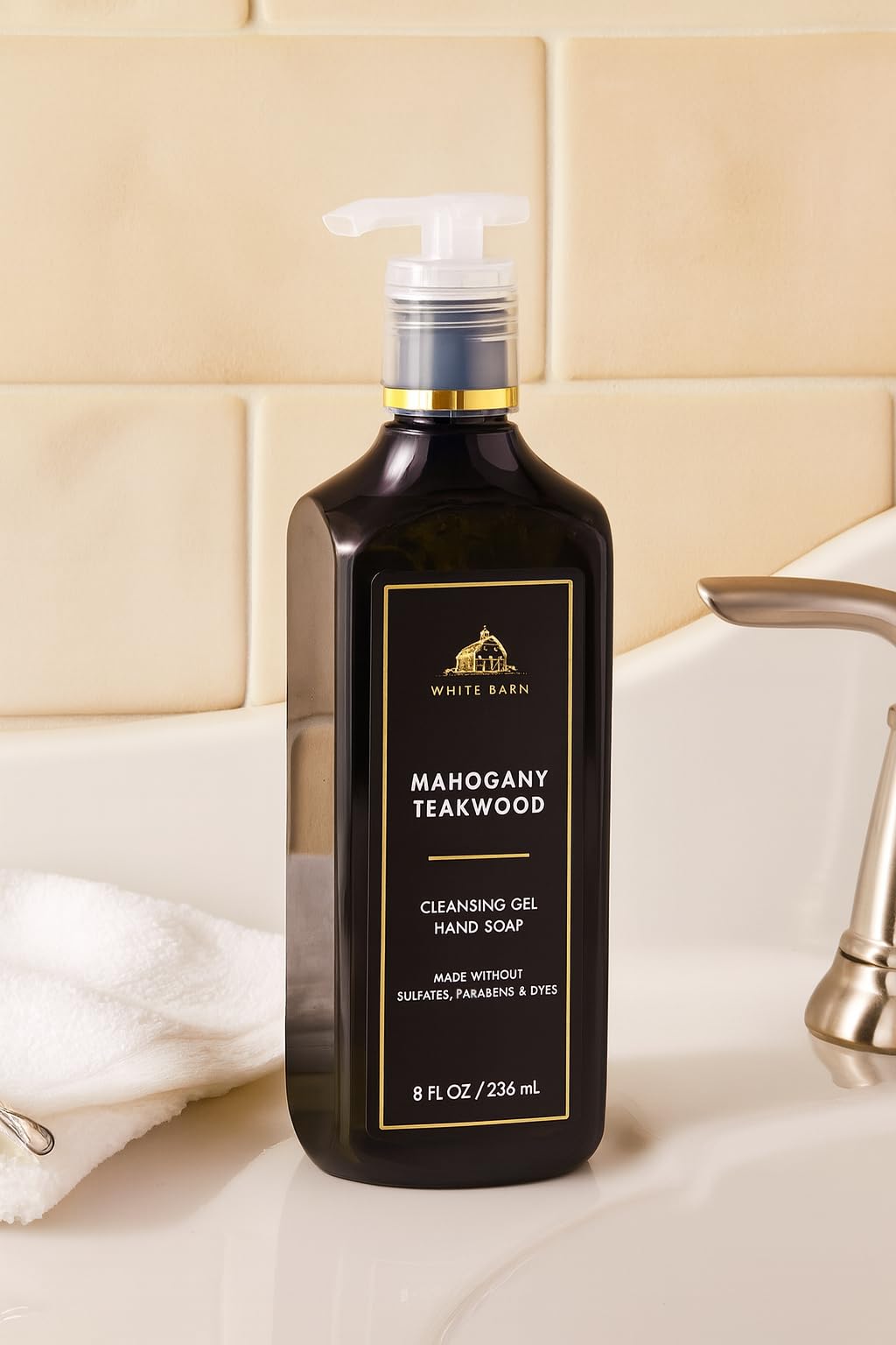 Bath & Body Works Mahogany Teakwood Gel Hand Soap 3 Pack, 8 fl oz Each - Gentle Clean with Vitamin E, Aloe, and Essential Oils Beauty & Personal Care Bath & Body Works