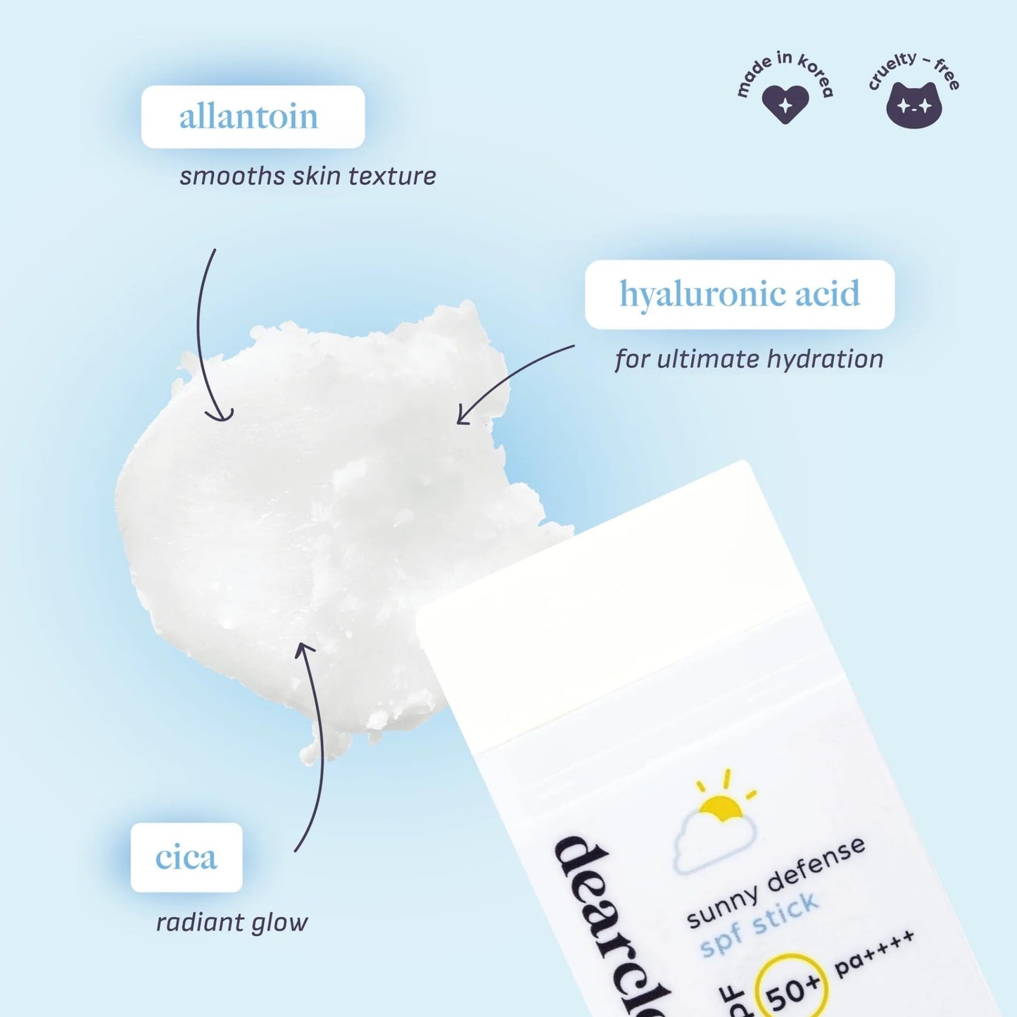 dearcloud Sunny Defense Sunscreen Stick SPF 50+ PA++++ - Korean Sunscreen for Face & Travel Size (.68 oz) Beauty & Personal Care dearcloud