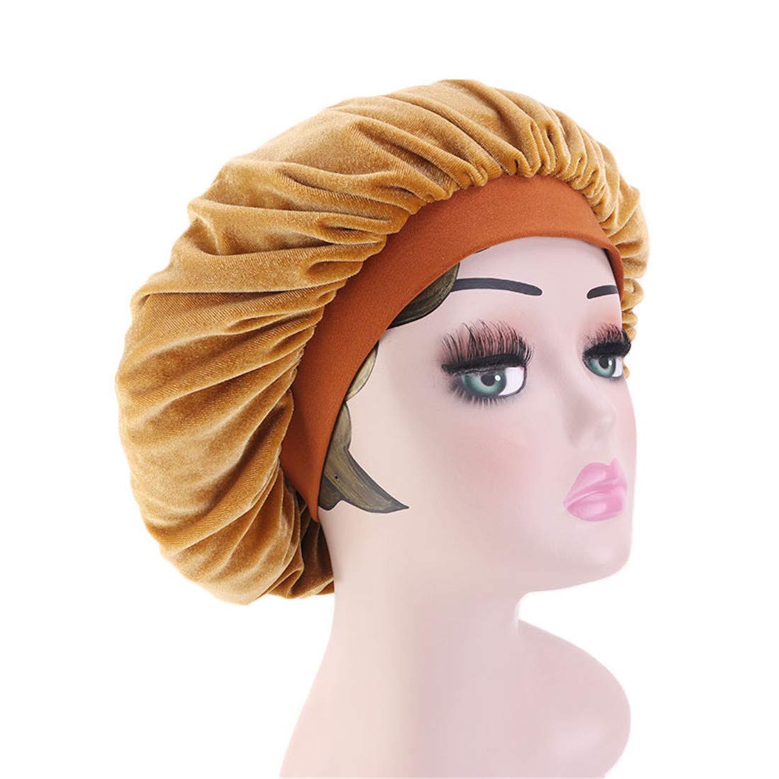 Qianmome Women Chemo Beauty Salon Night Sleep Cap Head Cover Velvet Bonnet Hat durag Sleeping Caps Beauty and Personal Care Qianmome