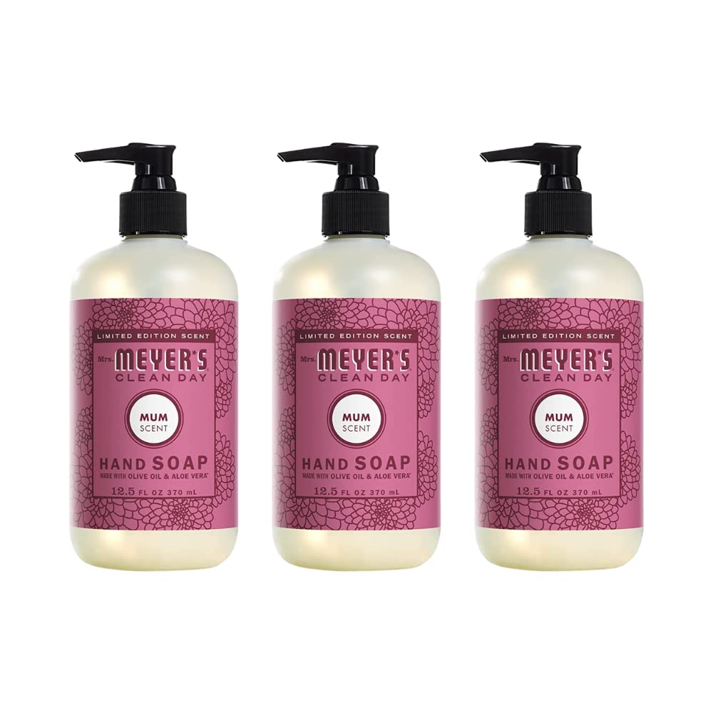 Mrs. MEYER'S CLEAN DAY Hand Soap Mum (12.5 Fl Oz (Pack of 3), Gel) Beauty & Personal Care Mrs. MEYER'S