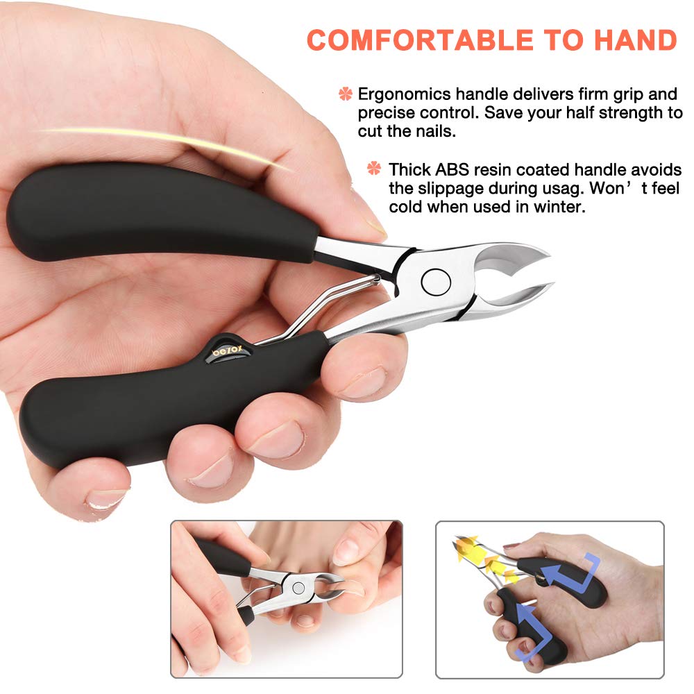 BEZOX Thick Toenail Clippers for Seniors - Large Toe Nail Clippers for Thick Nails, Precision Comfort Grip Long Handle Fingernail Clippers, Effortless Beauty & Personal Care BEZOX