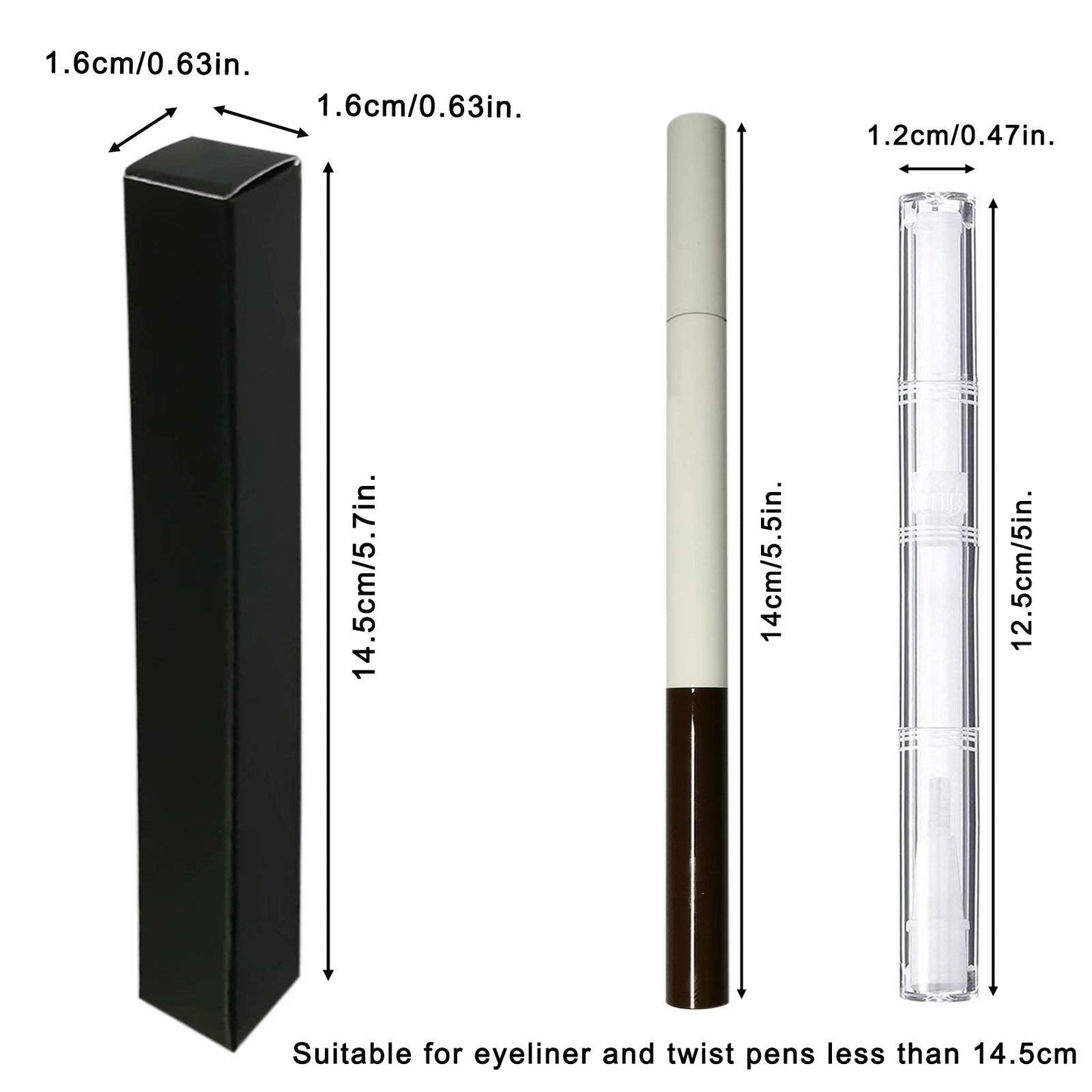 ANZKA 50 Pcs Eyeliner Packaging Boxes, 5.7x0.63x0.63 Inch Twist Pen Wrapping Box, Black Matte Cuticle Oil Pen Package Boxes Beauty & Personal Care ANZKA