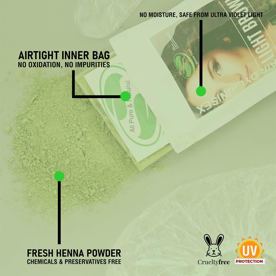 2 Packs Of Light Brown Henna Hair & Beard Color/Dye 100 Grams - Natural Hair Color, Plant-based Hair Dye - The Henna Guys Beauty & Personal Care The Henna Guys