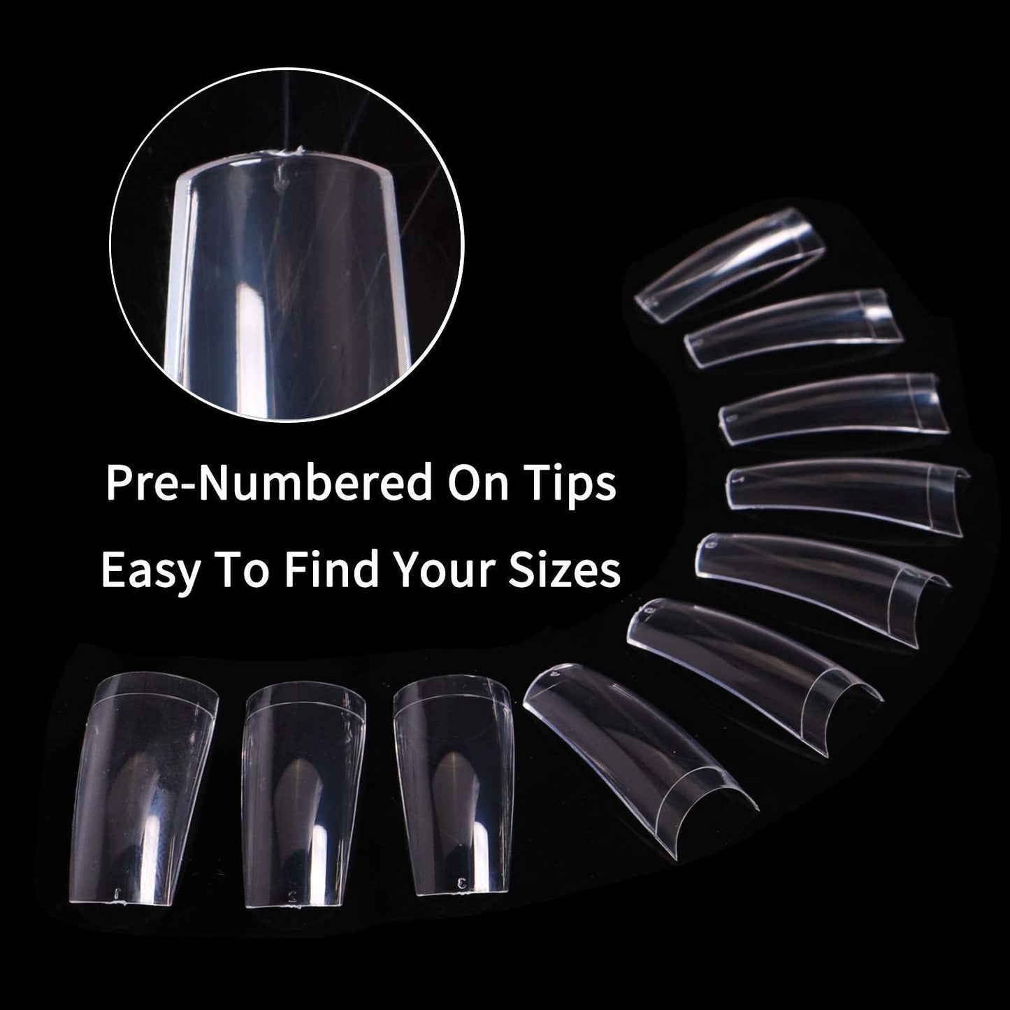 Clear Acrylic French Nail Tip BTArtbox 500pcs Half Cover Fake/False Nail with Case for Dip Powder Nail Salons and DIY Nail Art, 10 Sizes Beauty & Personal Care BTArtbox