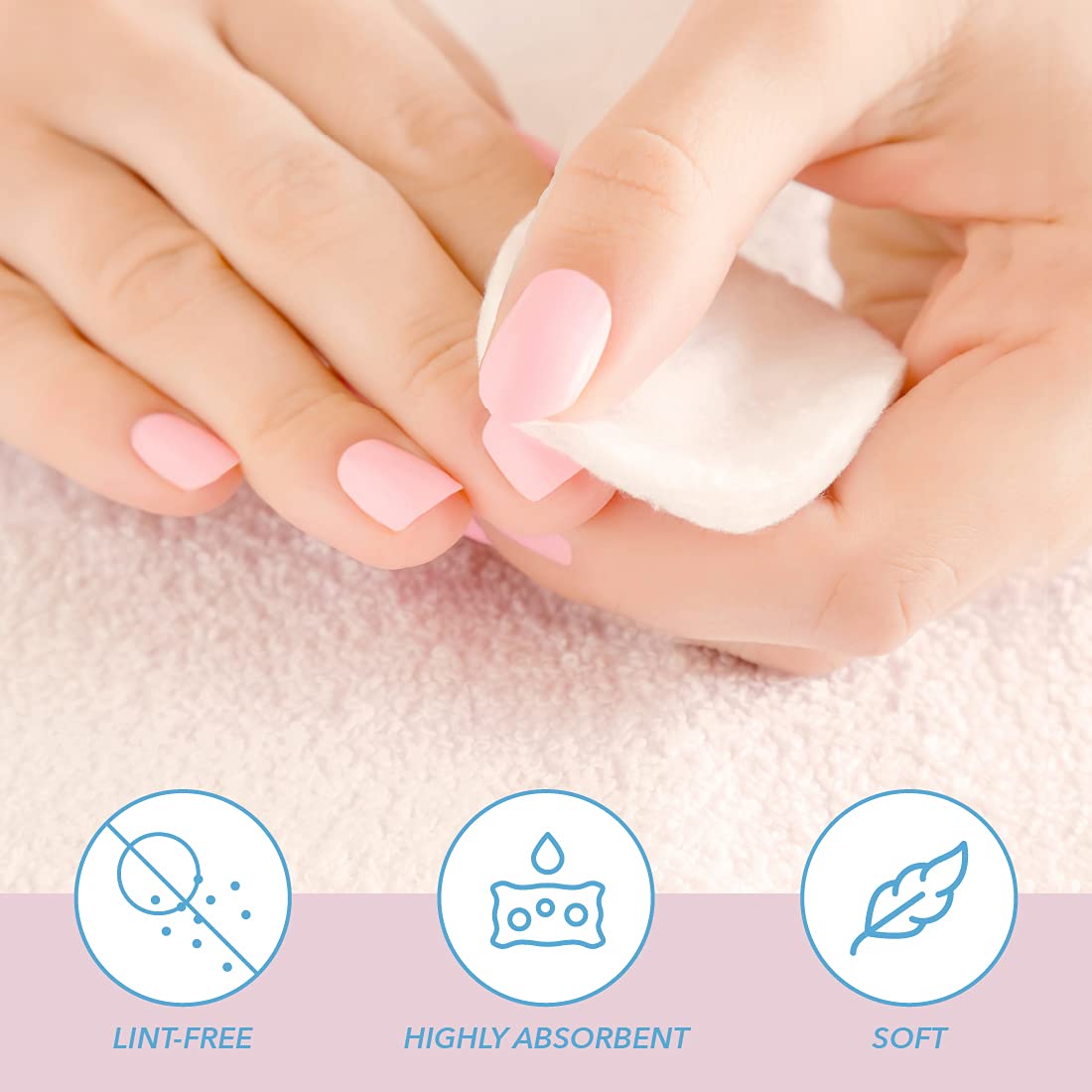 ForPro Professional Collection Premium Nail Wipes, Lint-Free Cotton Wipes for Removing Nail Polish, 1.75", 240-Count Beauty & Personal Care ForPro Professional Collection