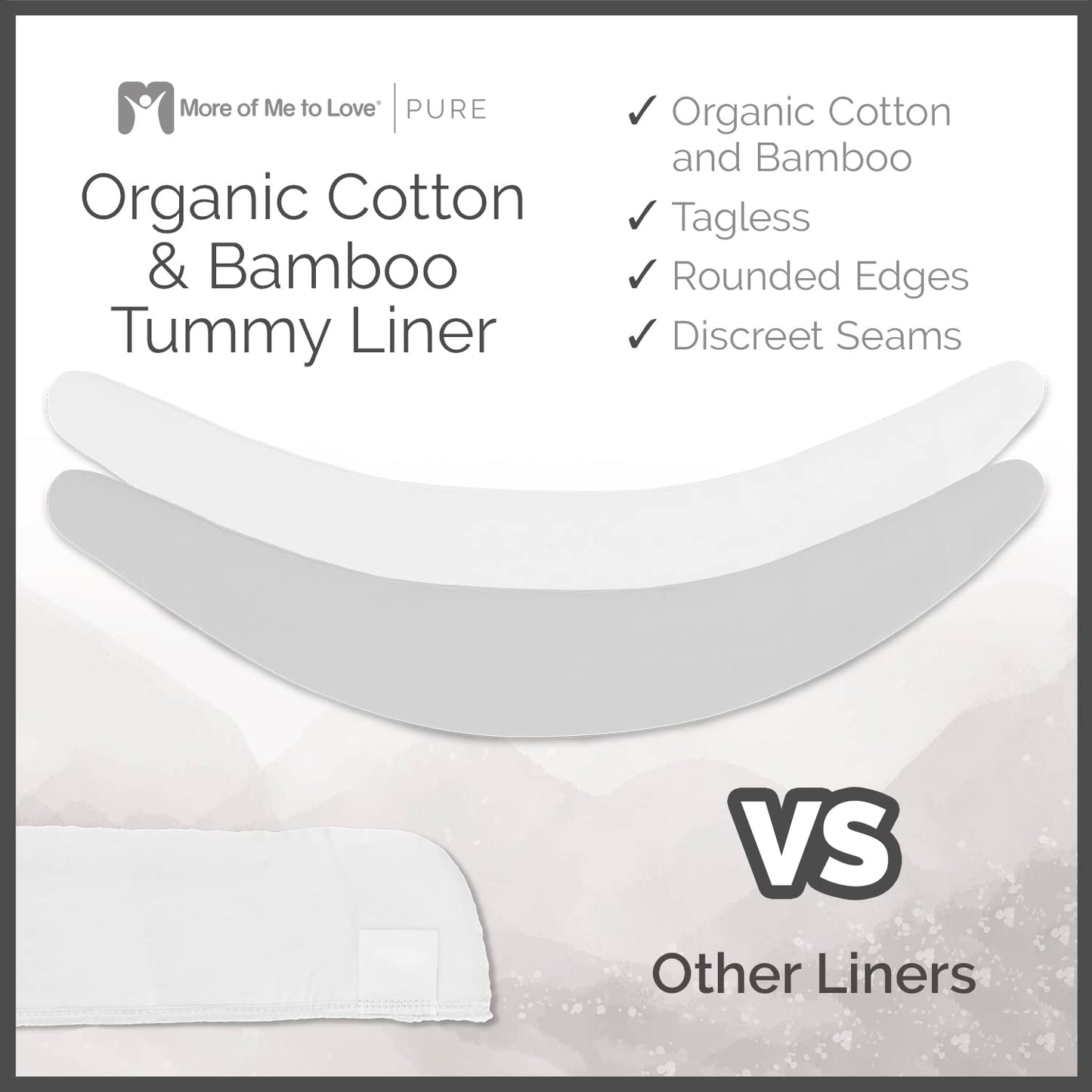 More of Me to Love Organic Cotton Tummy Liner 4-Pack (2 x Pearl White and 2 x Stone Gray) (Medium) Beauty and Personal Care More of Me to Love
