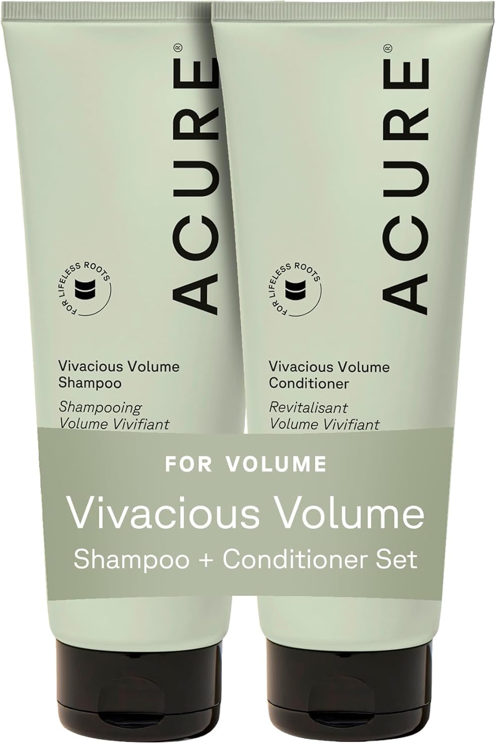 Acure Vivacious Volume Shampoo and Conditioner Set - Thickening & Volumizing Hair Care for Thick, Full Locks, Boost for Thin, Fine Hair, Sulfate Free Beauty & Personal Care Acure