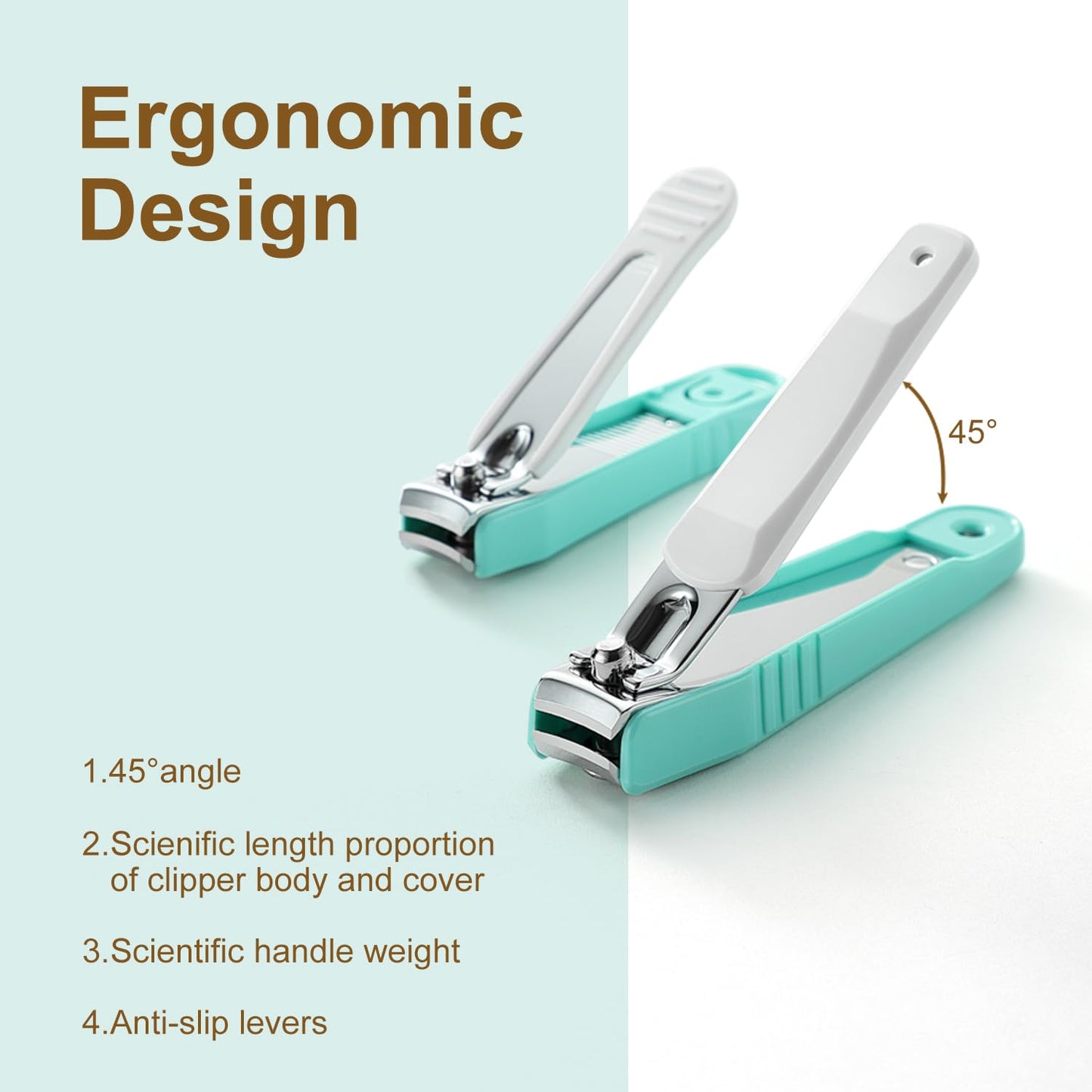 PAFASON Ultra Sharp Nail Clipper Set, 2 Pack Fingernail and Toenail Trimmer Cutter, Stainless Steel, Curved Blade, Sturdy, Nail Catcher, Nail Files Beauty & Personal Care Pafason