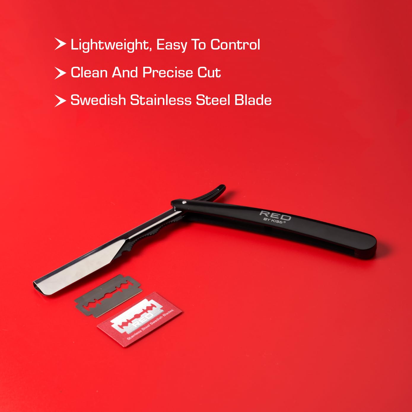 RED by Kiss Stainless Steel Hair Saper, Shaving Razor Blades Edge Trimmer Hair Removers for Men, Blades Hair Shaver (Disposable Shaver) Beauty and Personal Care Red by Kiss