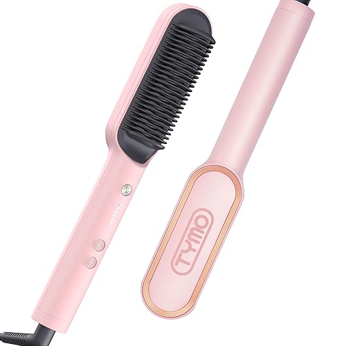 TYMO Ring Hair Straightener Brush - Hair Straightening Iron with Built-in Comb, 20s Fast Heating & 5 Temp Settings & Anti-Scald, Perfect Beauty & Personal Care TYMO