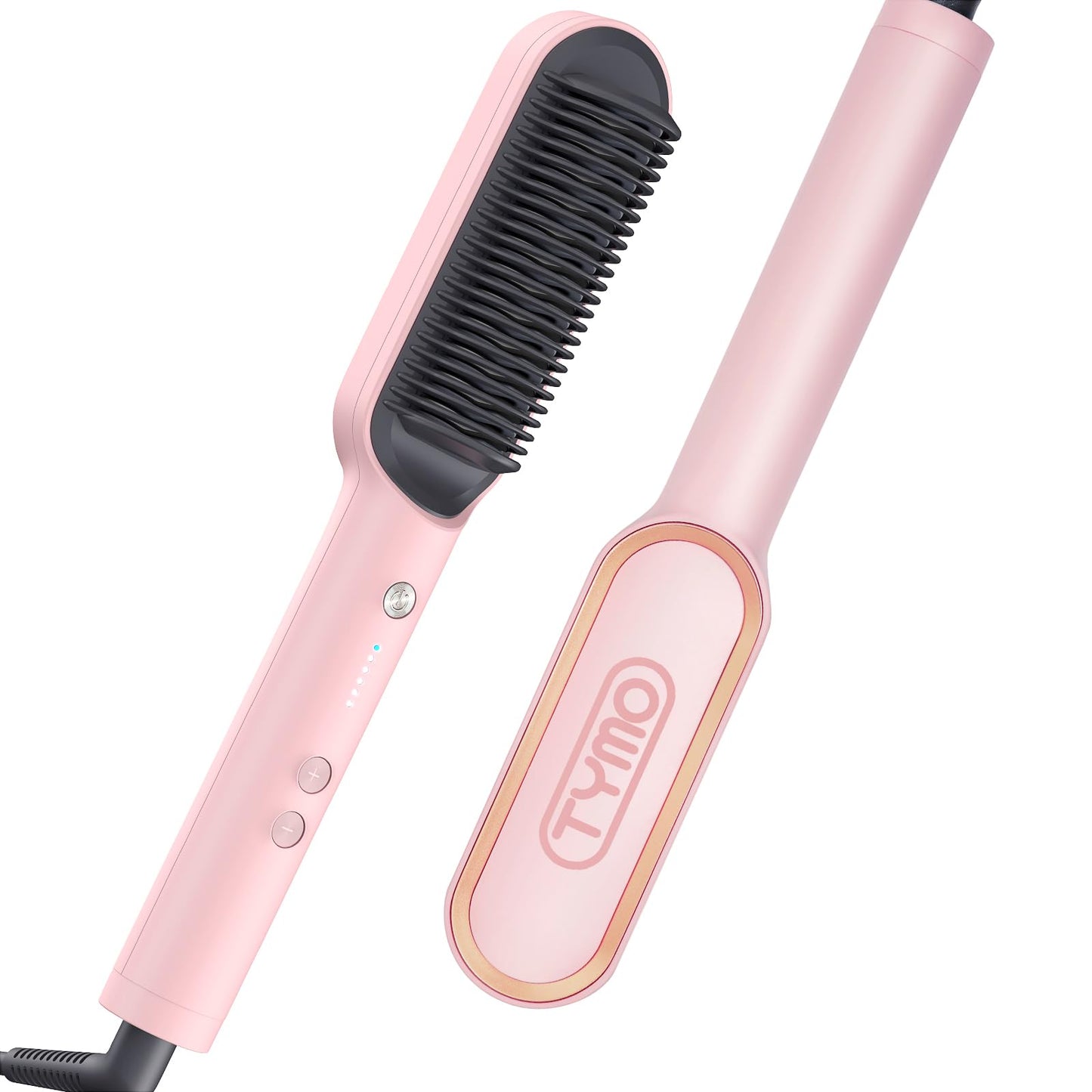 TYMO Ring Hair Straightener Brush - Hair Straightening Iron with Built-in Comb, 20s Fast Heating & 5 Temp Settings & Anti-Scald, Perfect Beauty & Personal Care TYMO