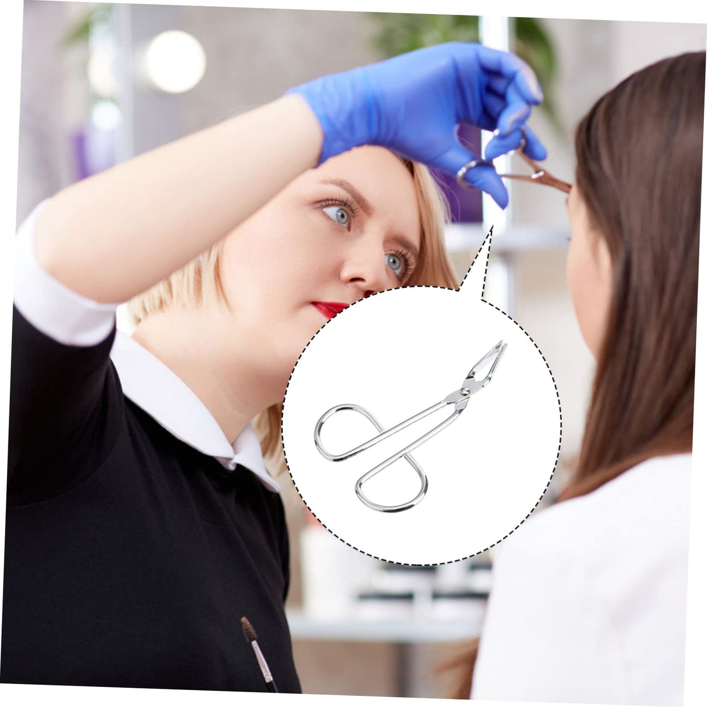 Happyyami Nose Hair Trimmer Eyebrow Tweezers Scissor Shaped Stainless Steel Slant Tip Eyebrow Straight Tip Clip Hairgripping Eyebrow Beauty Tools Beauty and Personal Care Happyyami