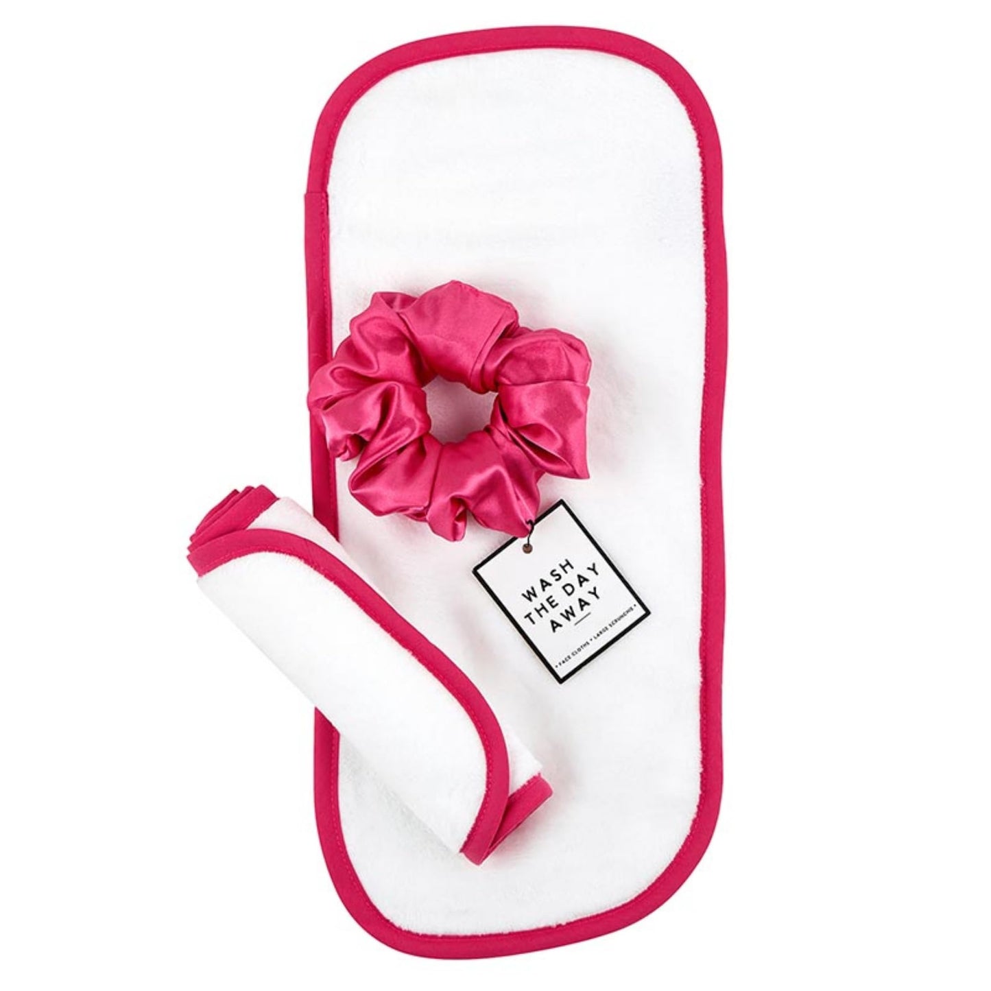 Bella Sleep + Spa Reusable Makeup Remover Facial Cloths and Scrunchie Facial Care Set, 3-Piece, Hot Pink Beauty & Personal Care Bella Sleep + Spa