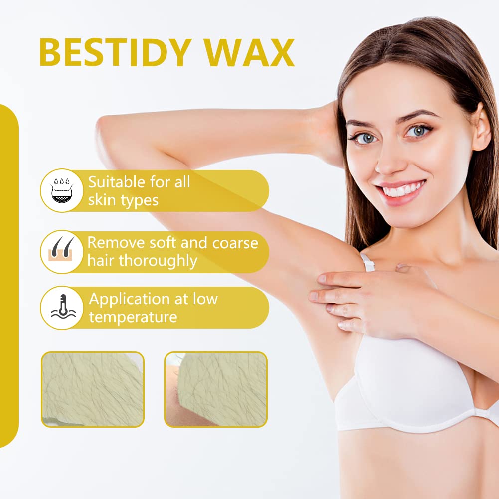 Bestidy Hard Wax Beads for Hair Removal, Waxing Beads for Coarse Hair, 500g Refill Wax Beads for Wax Warmer, Home Waxing for All Body and Brazilian Beauty and Personal Care Bestidy