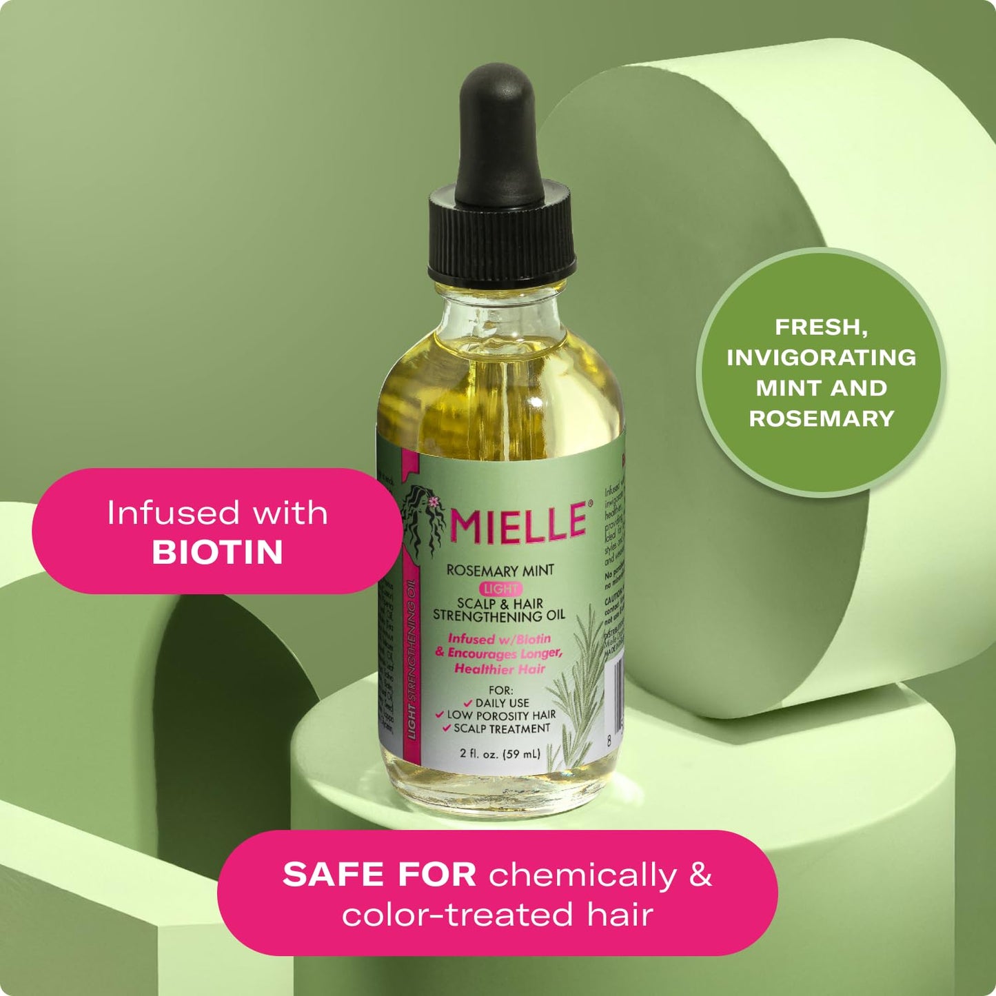 Mielle Organics Rosemary & Mint Light Hair Oil, Split Ends & Dry Scalp Treatment - Infused with Biotin & Essential Oils for Strengthening, Soothing Beauty & Personal Care Mielle Organics