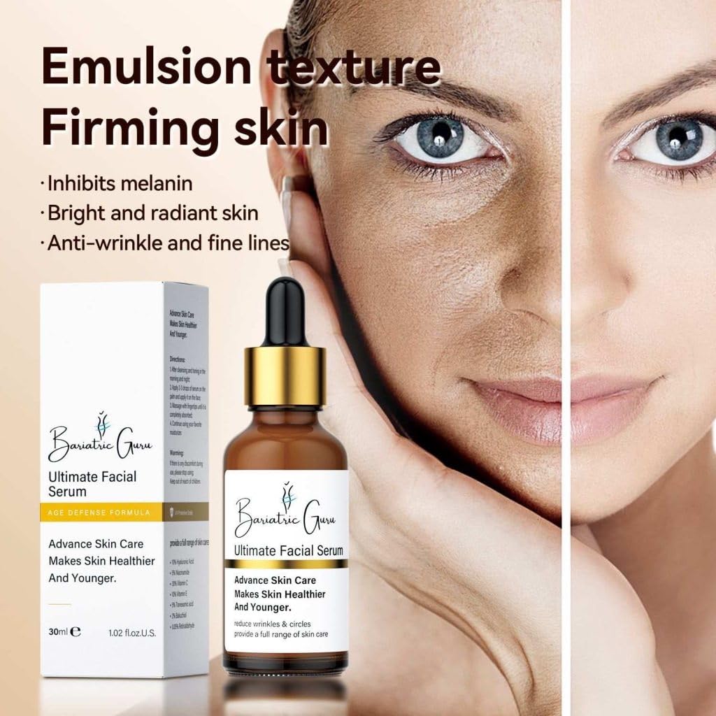 Bariatric Guru Ultimate Facial Serum - Advanced Anti-Aging, Brightening & Hydrating Face Serum with Retinaldehyde, Bakuchiol, Tranexamic Acid Beauty & Personal Care Bariatric Guru
