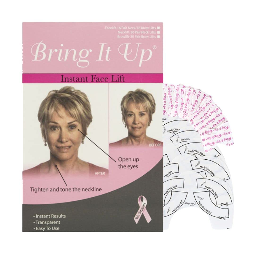 Bring It Up Instant Face Lift Tape Kit: 30-Day Supply, Transparent Neck & Eyebrow Lift Strips, Anti-Wrinkle Stickers, Face Tape Instantly Lifts Beauty & Personal Care Bring It Up