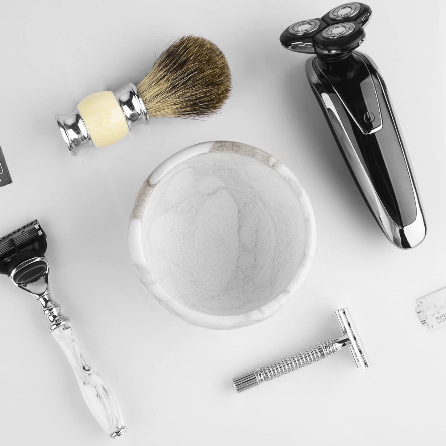 Linkidea Marble Shaving Bowl, Modern Marble Shaving Cream Cup, Large Capacity, 4" x 2" (10cm x 6.5cm), Shave Soap Bowl Beauty and Personal Care Linkidea