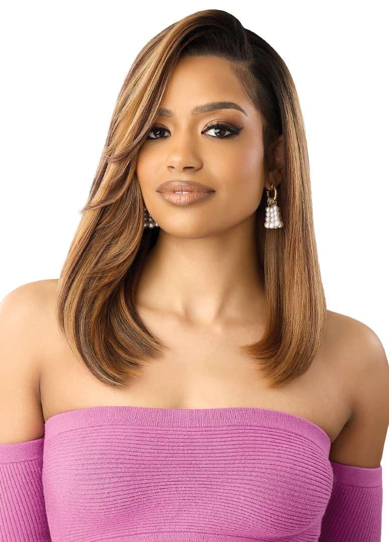 Outre Lace Front Wig - Perfect Hair Line 13X4 - Swoop Series - Swoop 17 (DR BURNT SIENNA)