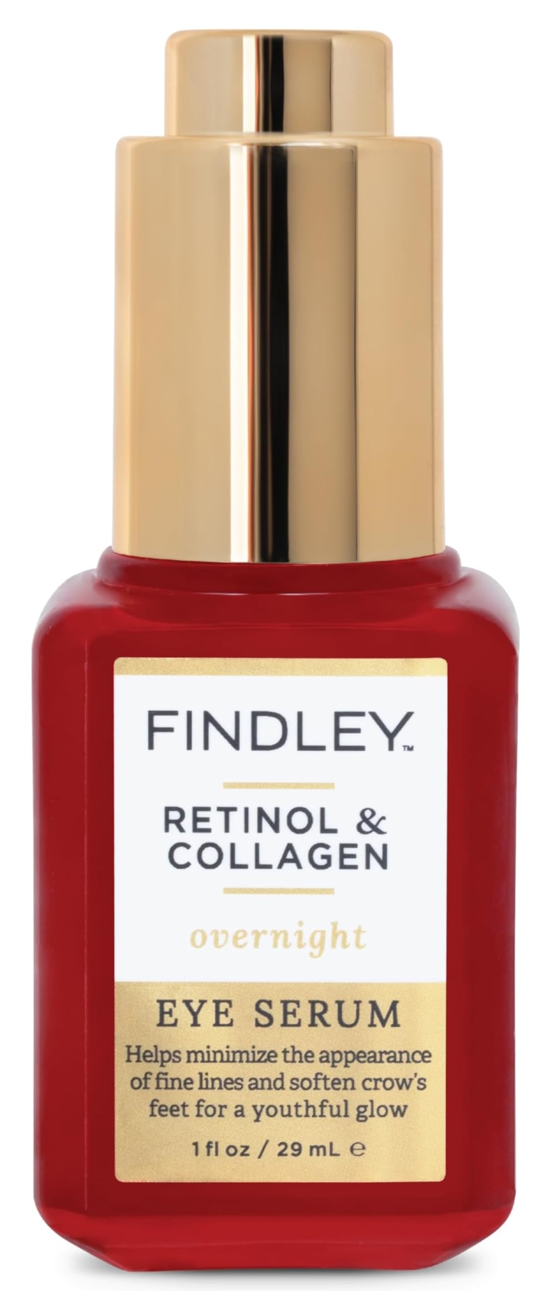 Findley Retinol & Collagen Overnight Eye Serum | Minimize Fine Lines & Soften Crow's Feet | Youthful Glow (1 Fl Oz) Beauty & Personal Care Findley
