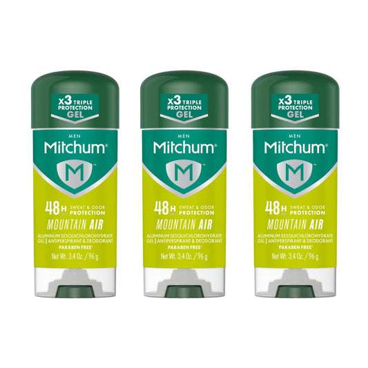 Mitchum Men Mountain Air Antiperspirant Deodorant. 48-Hour Sweat and Odor Protection, 3.4oz - Pack of 3 Beauty and Personal Care Mitchum