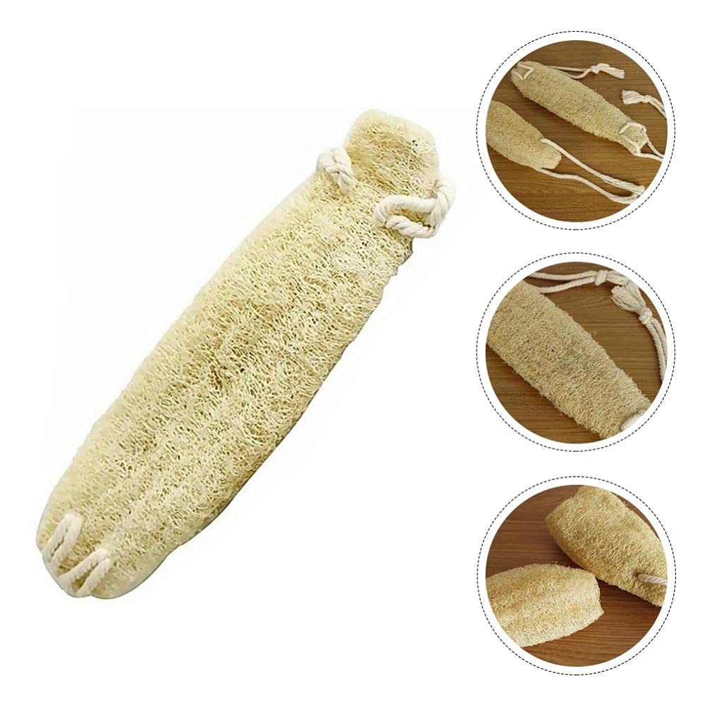 EXCEART Natural Loofah Sponge Back Scrubber for Men and Women 16.5 Inch Exfoliating Body Scrubber with Rope for Shower Suitable for Arms Legs Chest Beauty and Personal Care EXCEART