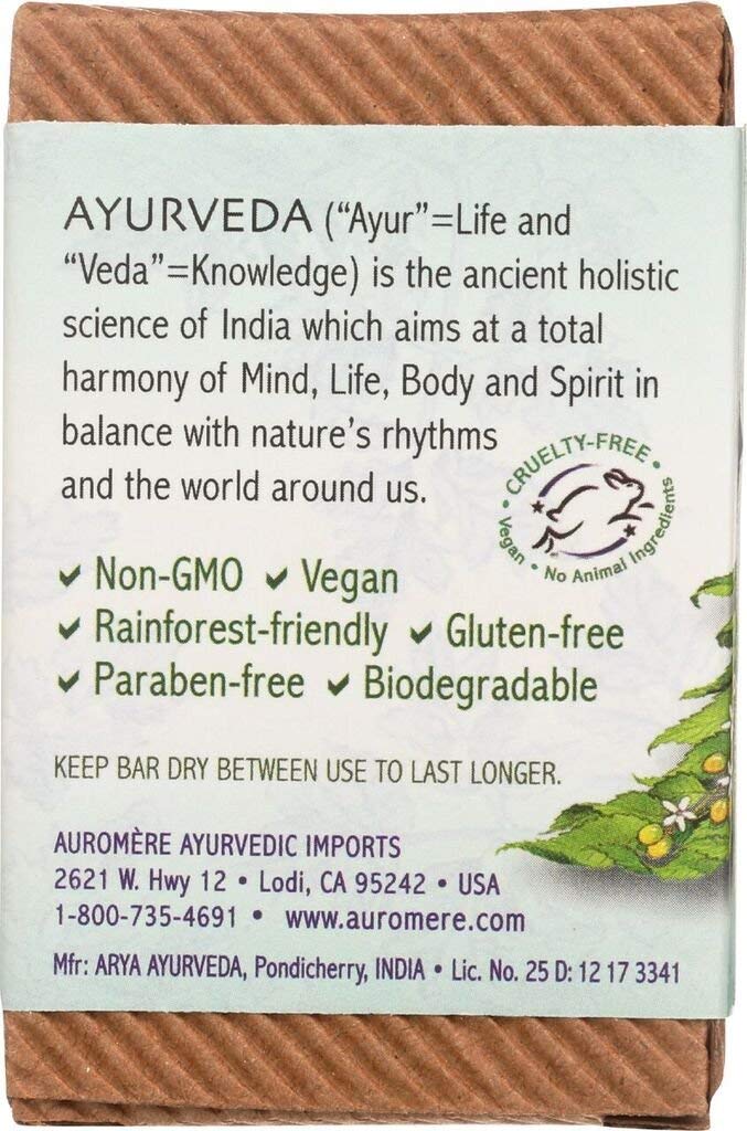 Auromere Ayurvedic Bar Soap, Tulsi Neem - Eco Friendly, Handmade, Vegan, Cruelty Free, Natural, Non GMO (2.75 oz), 6 pack Beauty & Personal Care Auromere