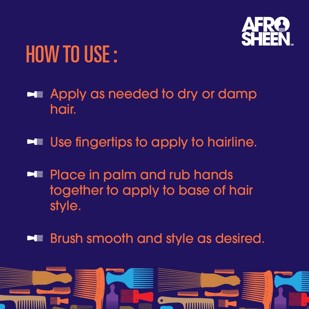 Afro Sheen Slick Back Cream Styler. Contains Shea Butter to smooth & holds. 6 Oz. Beauty & Personal Care Afro Sheen