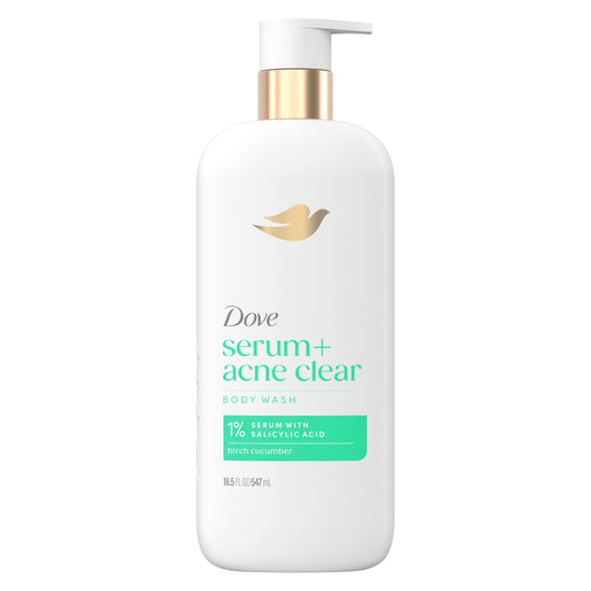 Dove Body Wash Acne Clear Clears & helps prevent acne 1% clearing salicylic acid acne treatment 18.5 Fl oz Beauty & Personal Care Dove